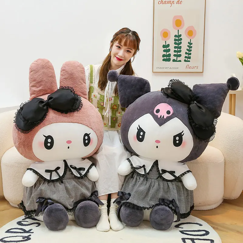 Dark Goth Style Clow M Melody, đồ chơi sang trọng cho bé gái, búp bê giẻ rách lớn 0