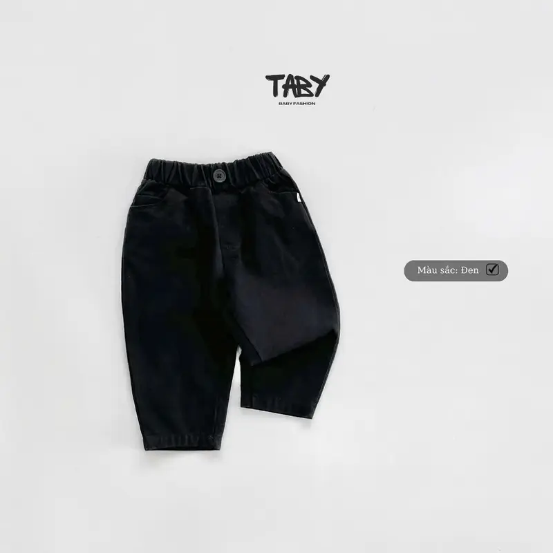 [Taby] Quần dài kaki basic phối khuy, chất liệu kaki hàn cao cấp, form baggy che khuyết điểm cho bé 9-24kg 4666QDB 5