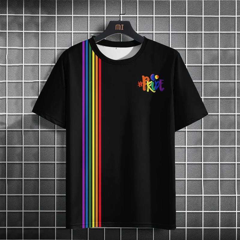Áo Thun LGBT, In Họa Tiết Cầu Vồng Tháng Tự Hào, Hợp Xu hướng Mới 2024, Dành Cho Nam Và Nữ, Phong Cách Thường Ngày Áo Sơ Mi ngắn Tay Mùa Hè Tình Yêu Đồng Tính Nữ Menswear Menswear 2