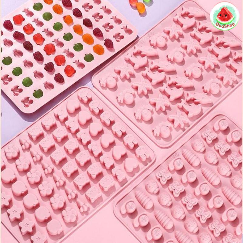 Khuôn silicon khuôn rau câu silicone khuôn socola làm thạch rau câu kẹo dẻo kẹo chip chip trà sữa chân trâu hoạt hình xinh xắn nhiều mẫu 15*21cm