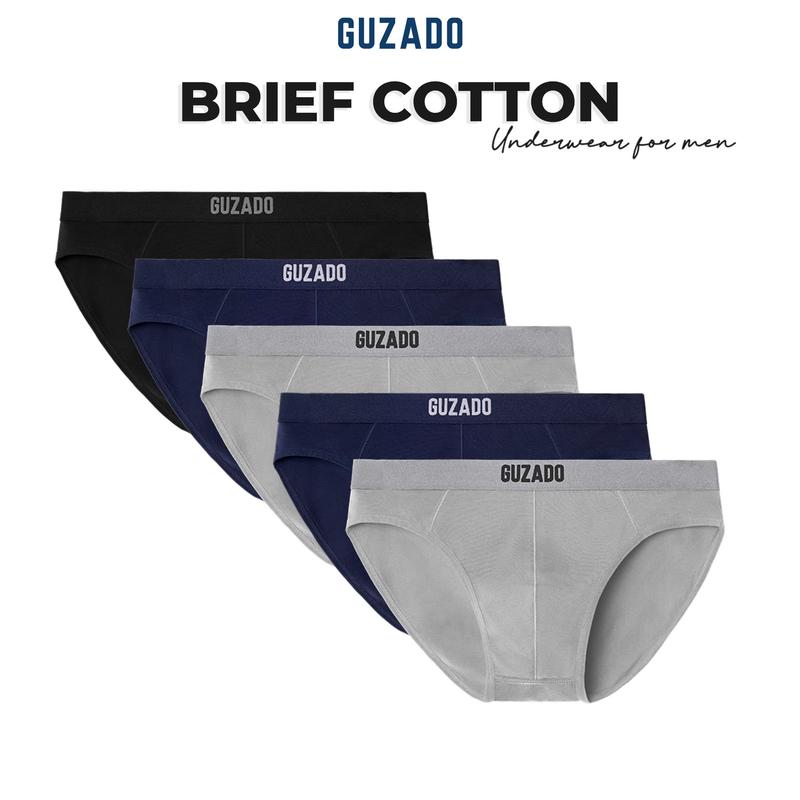 Underwear Combo 5 Quần Sịp Nam Chất Cotton Kháng Khuẩn Mềm Mịn Basic Menswear GBF01 - thương hiệu GUZADO