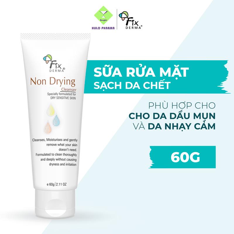 Sữa Rửa Mặt Cho Da Dầu Mụn Nhạy Cảm FIXDERMA Non Drying Cleanser Làm Sạch Bụi Bẩn, Giảm Mụn Bã Nhờn 60g [Hùng Lợi]