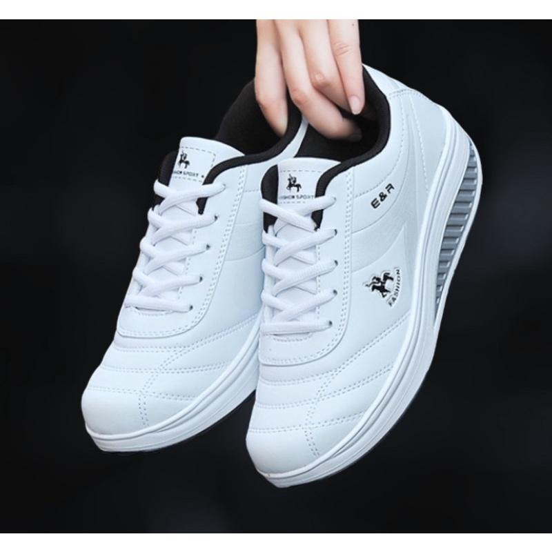 READY STOCK Women Swing Work Single Shoes Black White Nurse Shoes Casual Sneaker 2