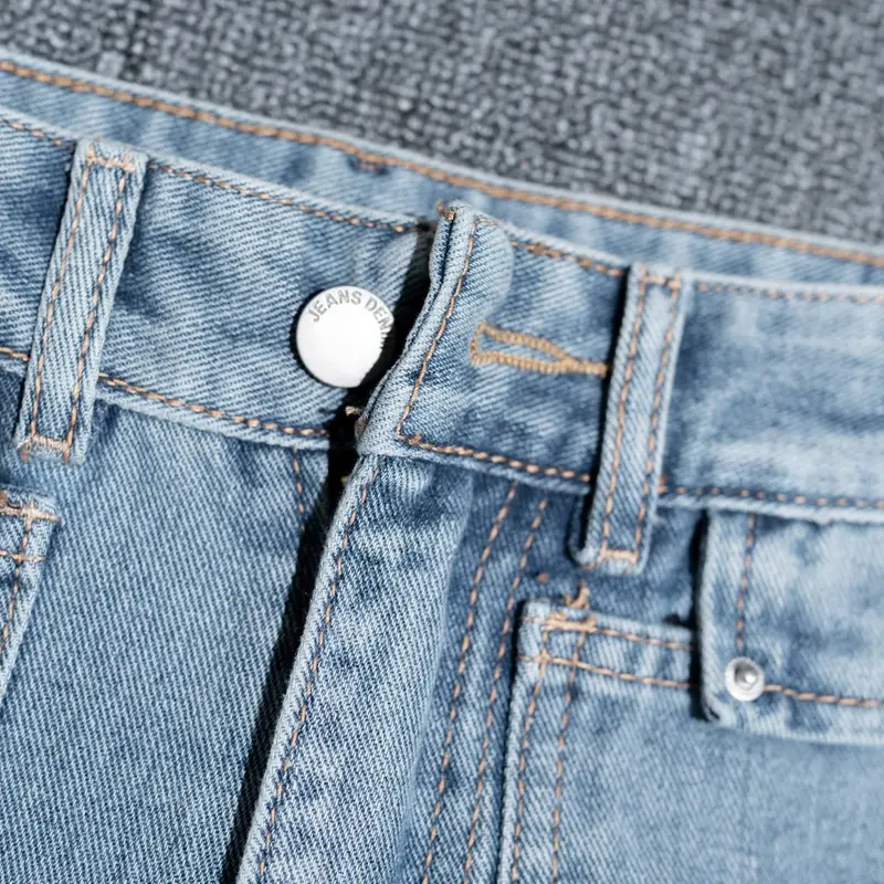 ( S - XL ) Jeans cạp cao túi hộp trơn 2 màu nhạt đậm 1192 5
