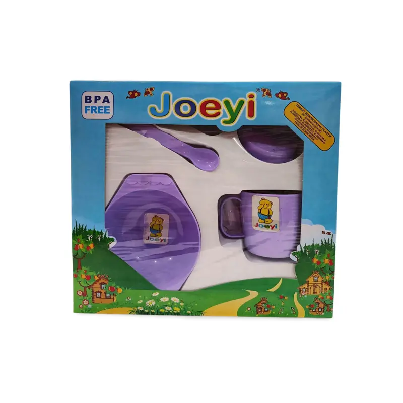 Joeyi Feeding Set Baby Besar Kecil Alat Set Tempat Peralatan Makan Bayi Balita Cewek Cowok Sendok 5