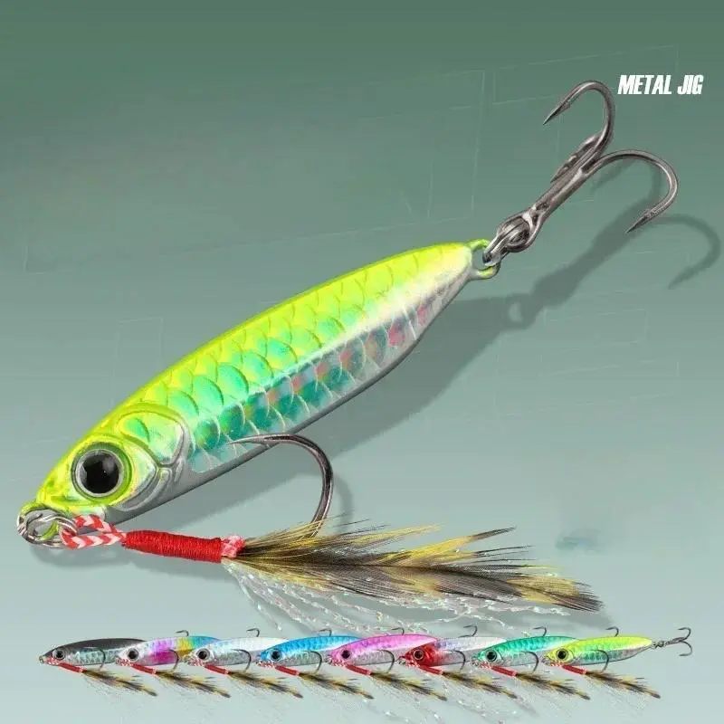 1PCS Japen Metal Cast Jig hooks  Shore Casting Jigging Fish Sea Bass Fishing Lure Artificial Bait Tackle