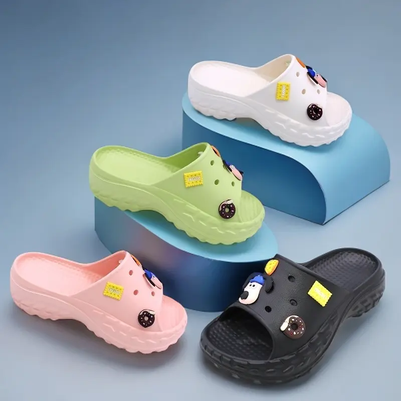 Socany Sandal Wanita Jelly Fuji Motif Wanita Slip-On Kartun EVA Sandal Wedges Wanita Empuk Rumahan Size 36-41 1