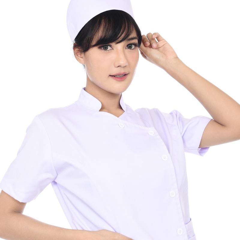 Mediscrub Setelan Baju Celana Medis Kerah Shanghai Lengan Pendek Wanita 4