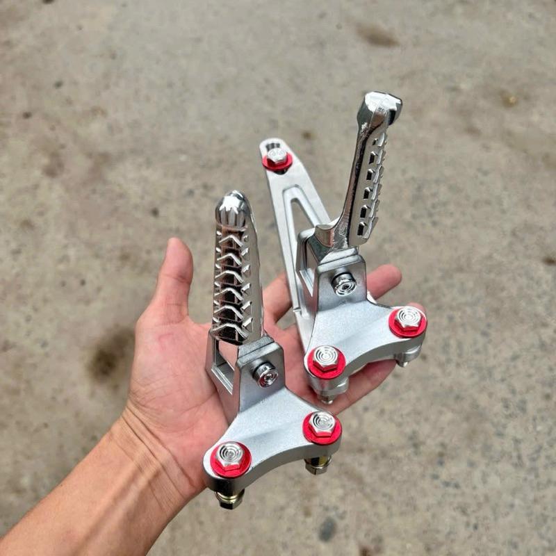  Gác chân sau malay kèm pas treo pô cho Ex150 Ex155 Ex135 Sirius Winner Sonic Satria Raider Full ốc và long đền xemay 