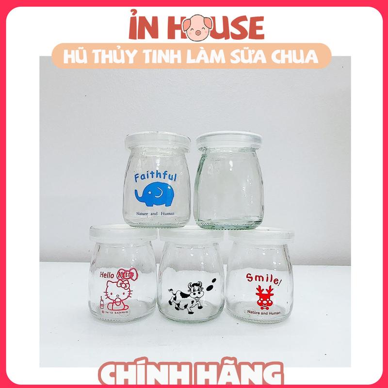 hũ thuỷ tinh có nắp đậy làm sữa chua pudding....