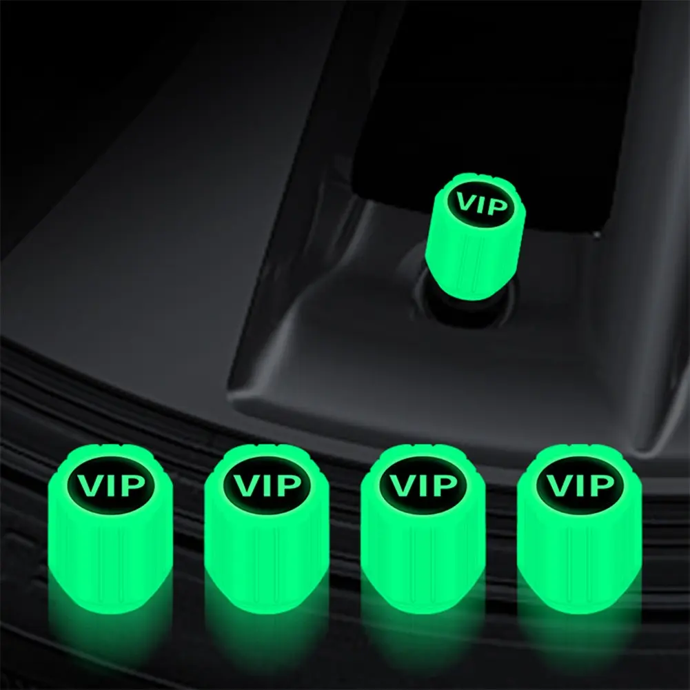 [Daily Deals] 4pc Car Tire Valve Cap Luminous Tire Valve Cover Wheel Cap Dust-proof Cap
