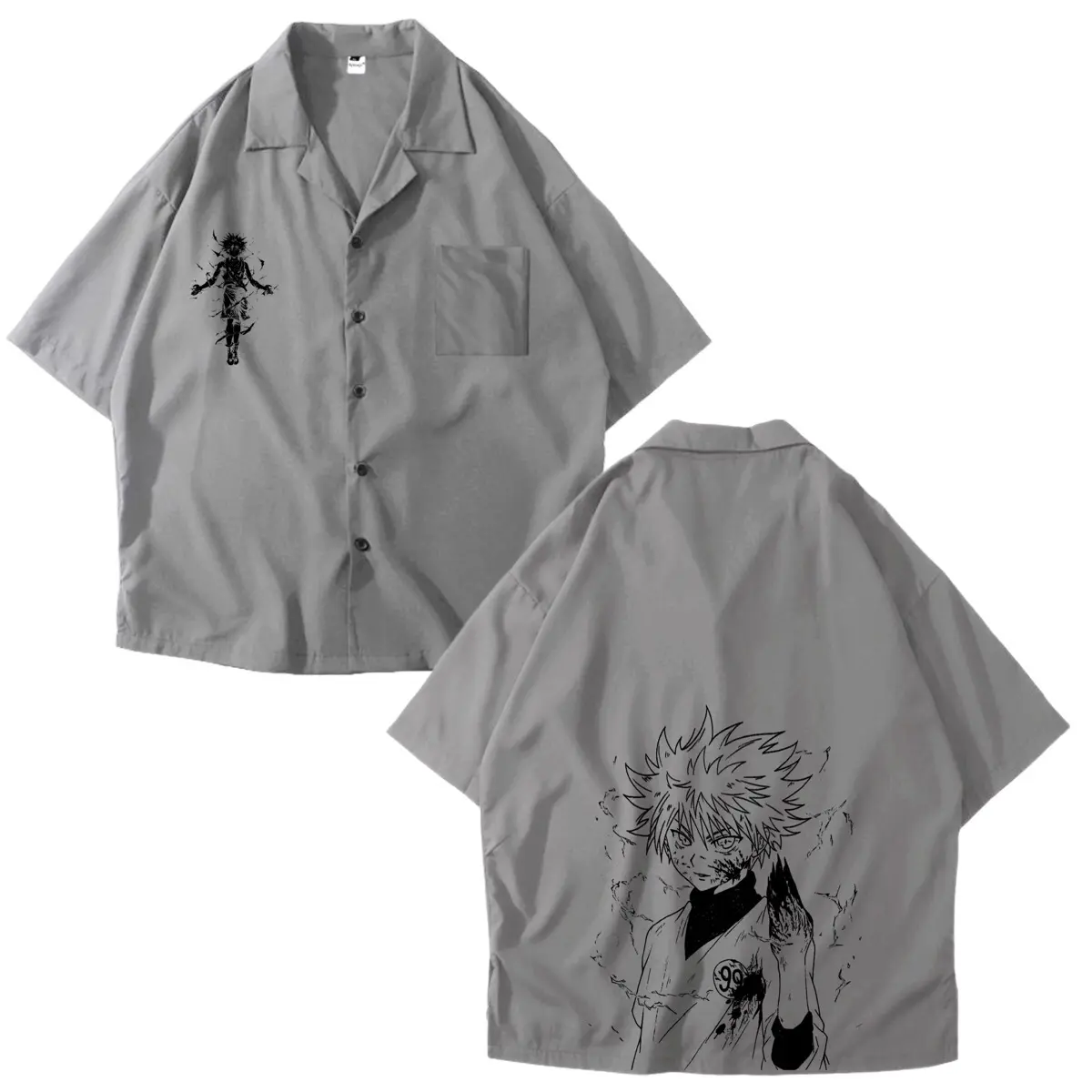 JIZU PROJECT- Kemeja Streetwear Motif Hunter X Hunter Kemeja Pria Wanita / Kemeja Style Oversize Vintage / Ukuran M L XL Fit Kancing