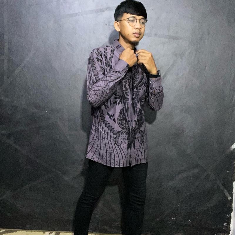 Taro kemeja batik slimfit berlapis furing baju batik pria lengan panjang 2
