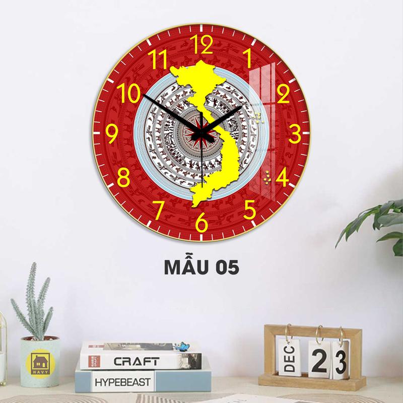  Đồng Hồ Treo Tường Tráng Gương Bản Đồ Việt Nam In UV 8K Cao Cấp 