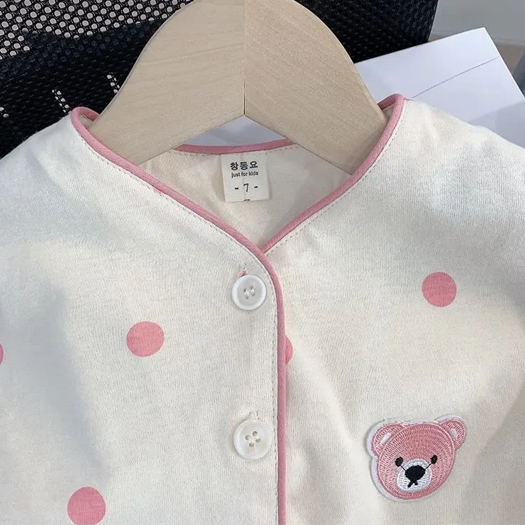 Bộ Đồ Ngủ Cho Bé Gái, Dài Tay, Bộ Đồ Mặc Nhà Cho Bé Gái, Thiết Kế Hoạt Hình, Thích Hợp Cho Mùa Xuân Và Mùa Thu, Phong Cách Công Chúa Dễ Thương, Cho Trẻ Em đồ  bé 4