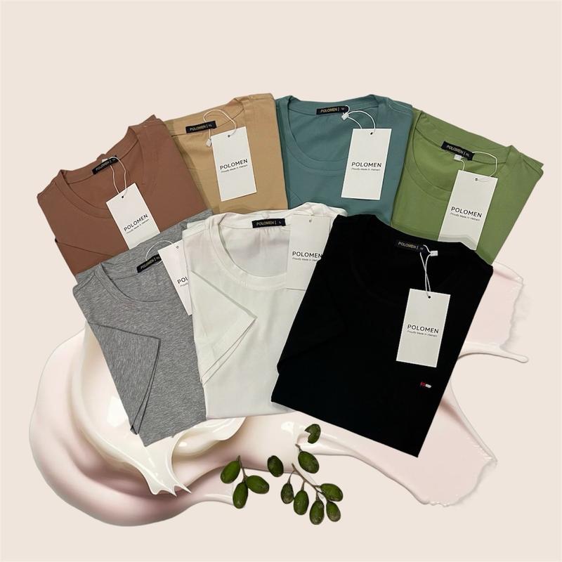 ￼Áo thun nam cổ tròn POLOMEN vải cotton 100% với nhiều màu mới trẻ trung. thanh lịch. 1