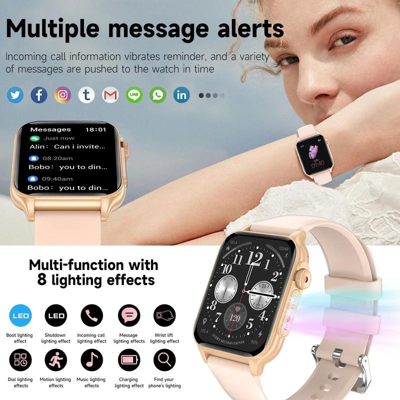 2024 New Men Smart Watch Colorful Breathing Light AMOLED Large Screen Health Monitoring Sports Tracker BT Call Women Smart Watch 5
