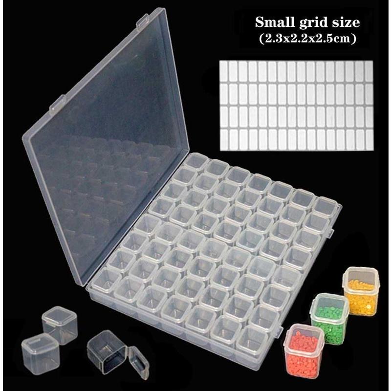 Hộp Đựng Dụng Cụ Vẽ Tranh Đính Đá Tự Làm, 28 / 56 Ngăn, Hộp Sắp Xếp Phụ Kiện Thêu Kim Cương, Hộp Đựng Tranh, Hộp Đựng