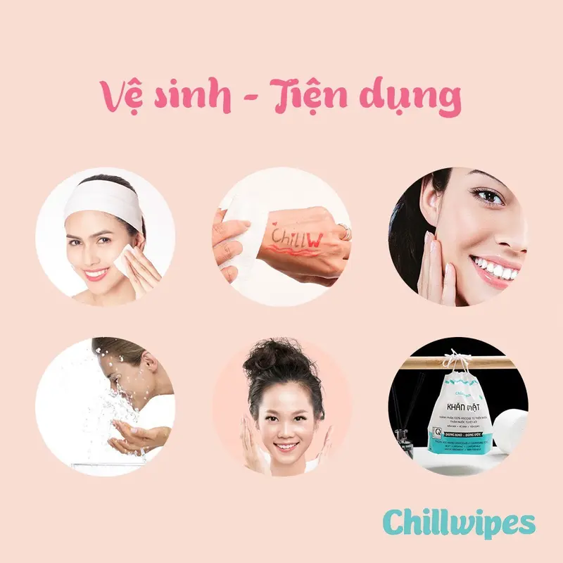 Khăn mặt khô Chillwipes dùng 1 lần lau khô, lau ướt - Giấy lau mặt dùng một lần 80 khăn 2