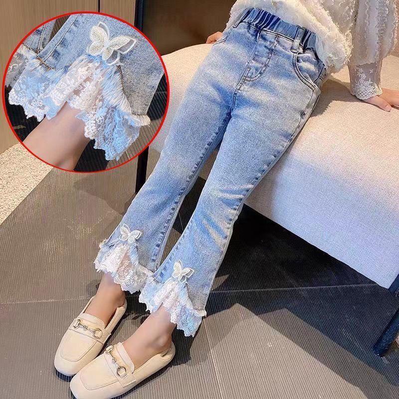 Seluar Rocker Seluar Jeans Perempuan, Saiz Kanak-kanak, Seluar Berkobar, Longgar ...