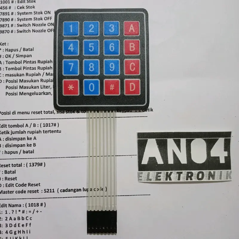 ORIGINAL TOMBOL PERTAMINI KEYPAD POM MINI DIGITAL 0