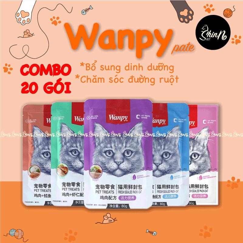 COMBO 20 gói Pate WANPY dạng gói cho chó mèo ShinnoPet