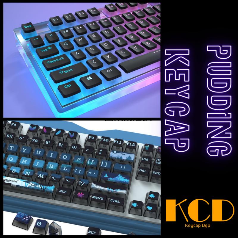 Keycap xuyên led double shot keycap PBT pudding keycaps nhiều màu sắc, siêu đẹp siêu chất