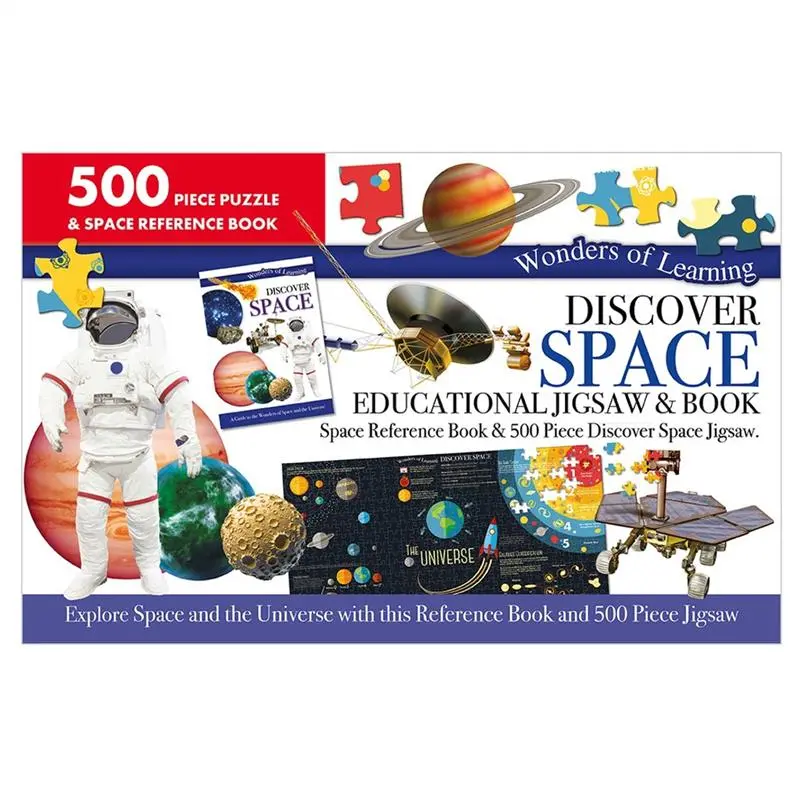 100% Quality Discover Space & Solar System 500 Pcs Jigsaw Puzzle & Educational Book For Kids To Learn About Space