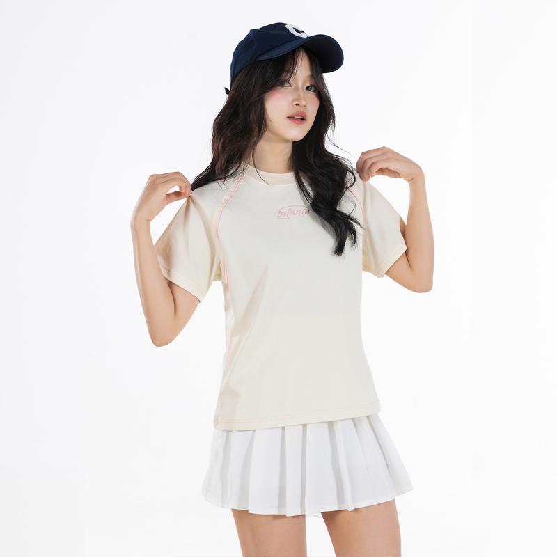 Product Introduction of Áo Thun Baby Tee  Nữ Cổ Tròn Thêu Logo Y2K Latona Cotton Nhiều Màu 9