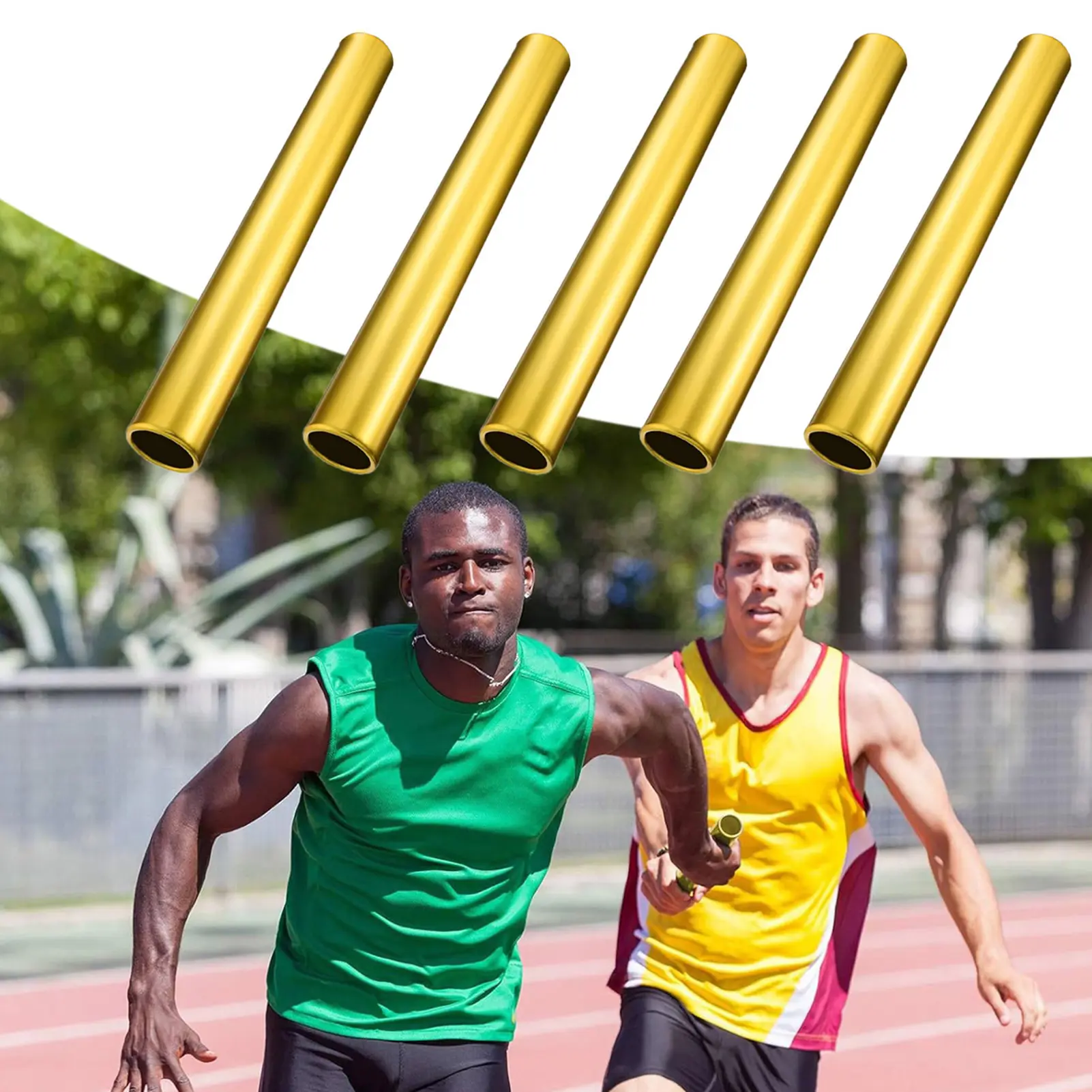 5 Pcs Aluminum Track Field Relay Batons Field Race Batons Running Race Team Equipment for Students Athletes Office Outdoor Sports Practice
