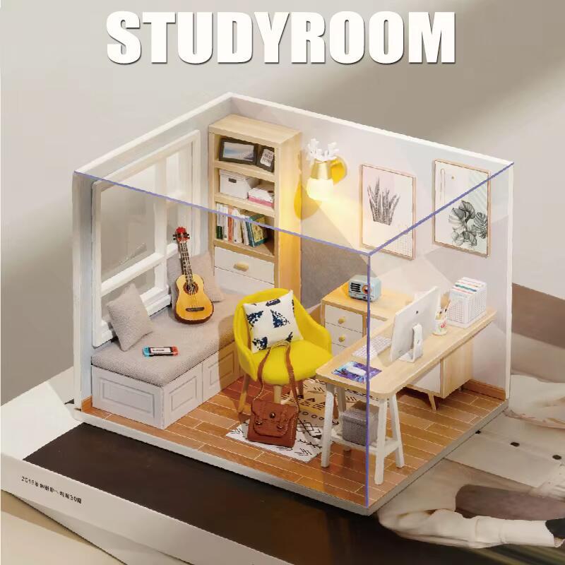 Product Introduction of Anak Patung Miniatur, Bahan Kayu, Kit Rumah Kecil DIY, Bilik Pembuatan, Teka-teki 3D, Mainan Model Bangunan Pemasangan, Sesuai untuk Hadiah Hari Jadi Dolls Pot 2