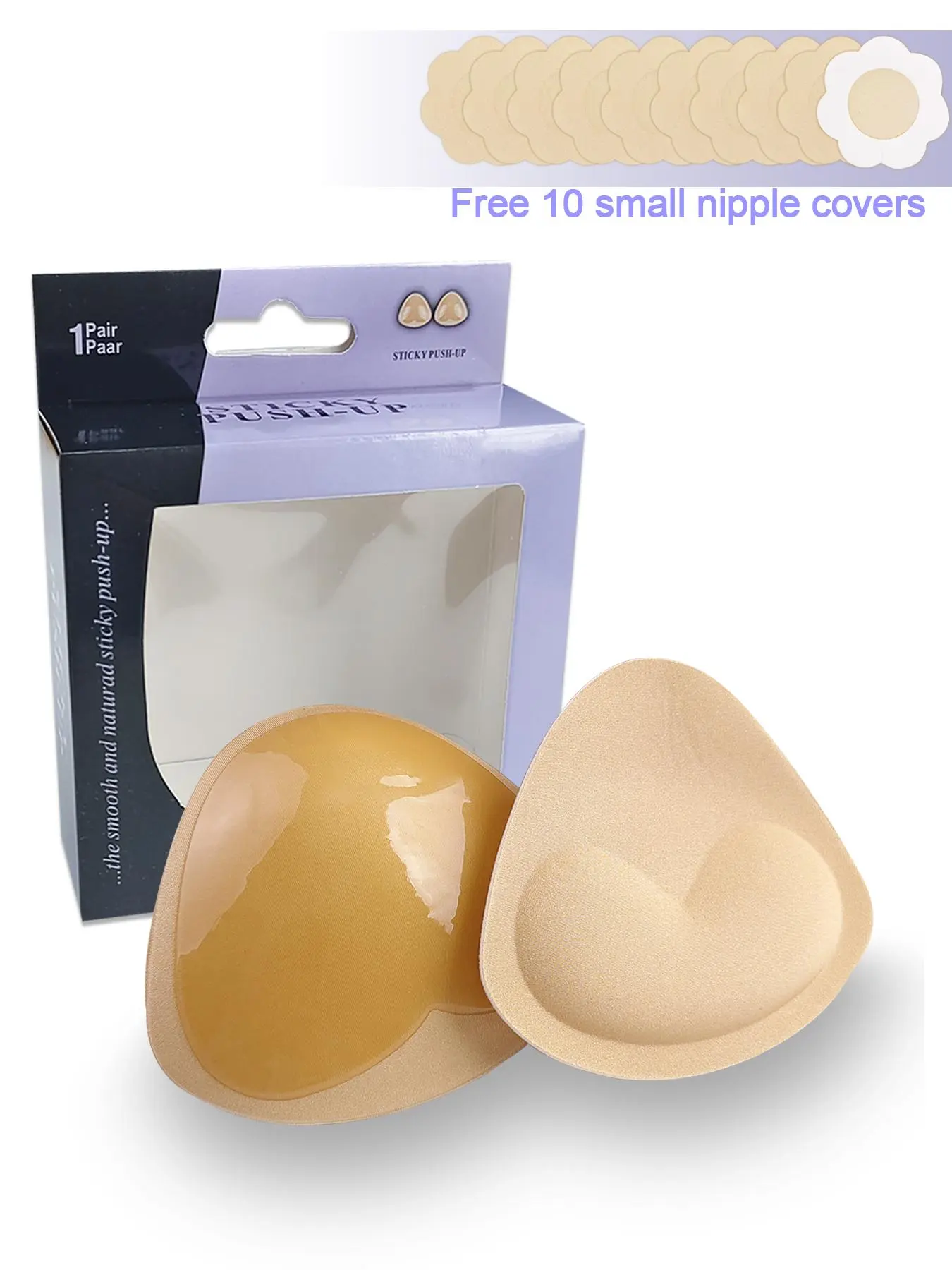 Silicone Triangle Shaped Bra Inserts, Invisible Self-adhesive Breast Pad, Women's Lingerie Accessories for Swimsuit