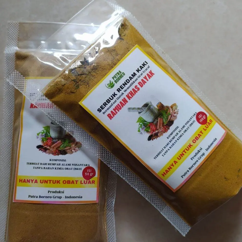 [COD] Serbuk Rempah Ramuan Rendaman Kaki Dayak Herbal Rendaman Terapi Kaki Peredaran Darah Rematik Asam Urat Dan Kolesterol Putra Borneo
