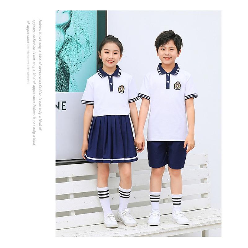 Product Introduction of New Summer Uniform Set for Primary School Students, Kindergarten Sports Style Fashion School Uniform, Group Performance Costume 12