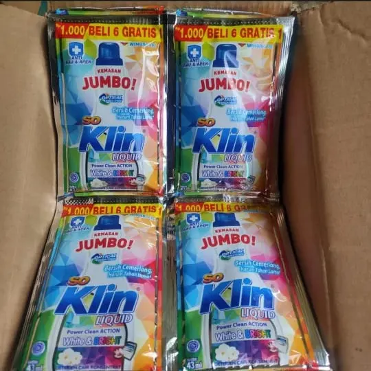 PAKET 42 pcs SO KLIN LIQUID JUMBO CAIR 43ML / RENCENG ALL VARIAN GROSIR promo 4