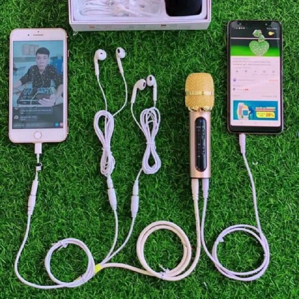 Mic Thu Âm C11 Nâng Cấp Bắt Cải Tiến Từ Mic Live C11 Bắt Xa Âm Thanh Hát Nhẹ Dễ Chỉnh Có Tích Hợp Pin Tặng Kèm 1 Tai Nghe và Giá đỡ