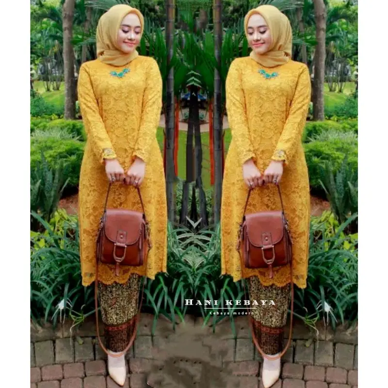 Setelan Kebaya Tunik Brokat Kebaya Modern Rok Plisket Batik Kebaya Wisuda Atasan Kebaya Pesta Kebaya Kondangan  Baju Dress Kebaya Kurung Panjang 3