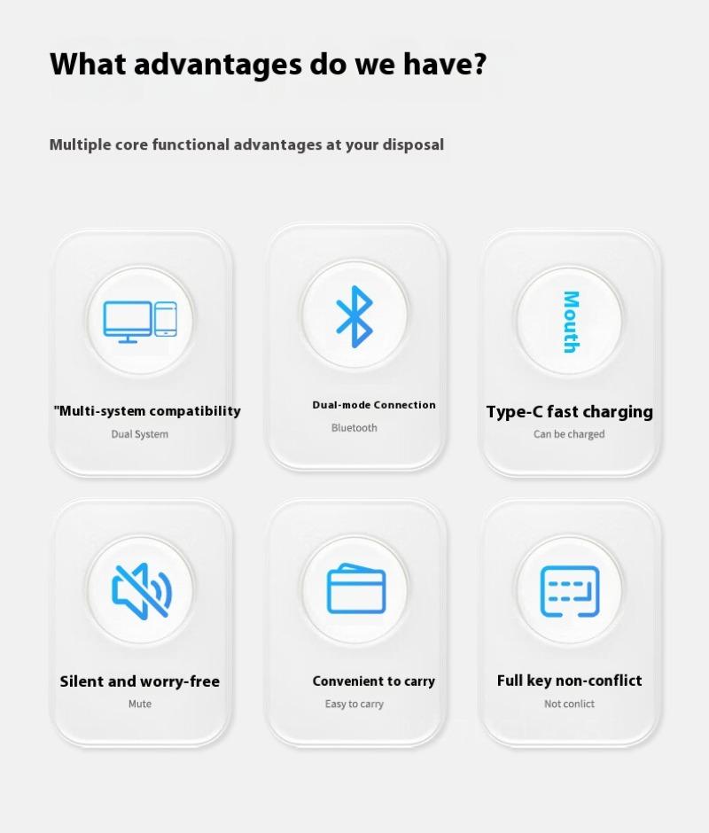 Product Introduction of Bàn phím số, Bàn phím số K35, Không dây 2.4Ghz và Bluetooth, Có Thể Sạc Lại USB C, Tương thích với IOS, Android và Windows, Bàn phím kỹ thuật số 7