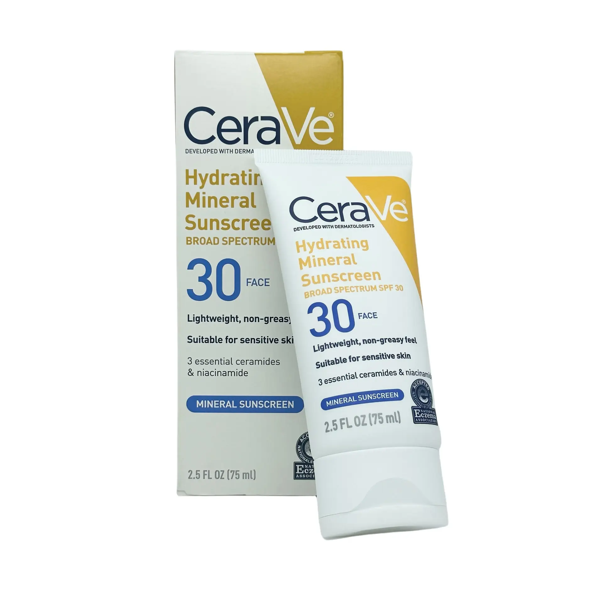 Sunscreen physical moisturizing and repairing ultra-hypoallergenic/sun cream facial lotion SPF30 rain-proof, sweat-proof and UV-proof Skin protection