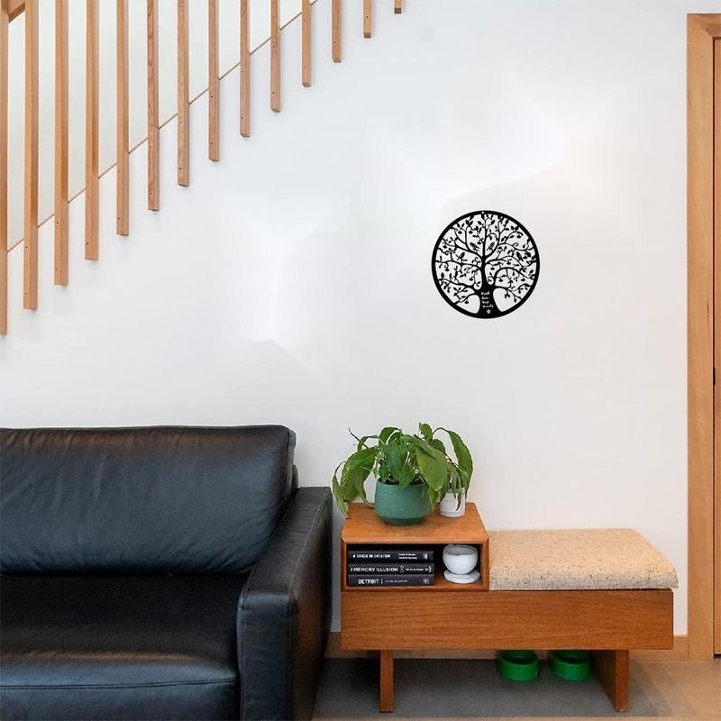 Tree of Life Metal Sign, 1 Count Hollow out Heart Tree Wall Decor, Sweet Furniture, Round Modern Simple Wall Art Decor for Home Living Room, Bedroom, Office 7