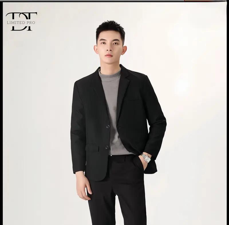 Áo khoác Blazer 2 khuy Form rộng 2 lớp thoáng khi đứng form hàn quốc DT Limited Menswear Nam 3