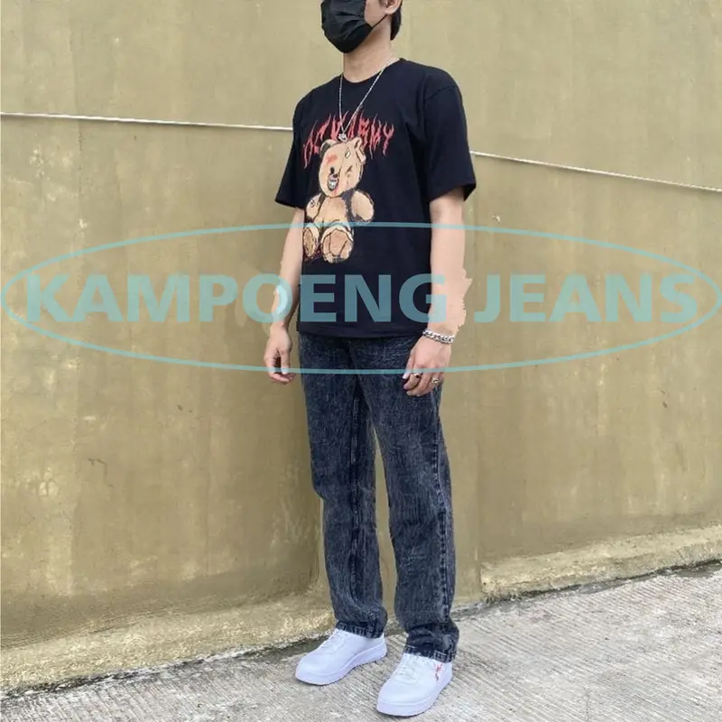 Celana Jeans Panjang Pria Snow Black / Celana Jeans Pria Reguler denim lembut 2