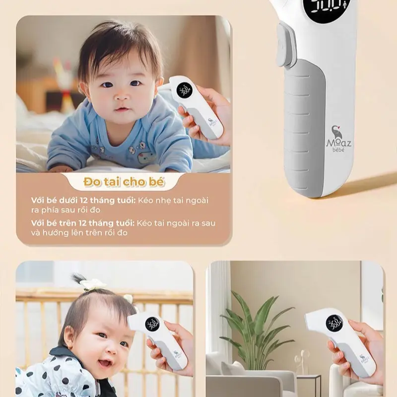 Nhiệt kế hồng ngoại đa năng Moaz Bébé MB-097.Bảo hành 12 tháng 8