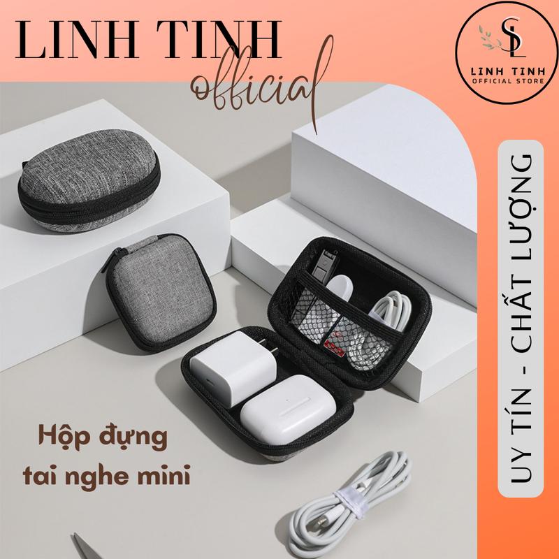 Hộp đựng củ sạc, cáp điện thoại, tai nghe, thẻ nhớ, USB - Hộp đựng tai nghe mini chống sốc, hộp đựng phụ kiện điện thoại, máy ảnh, túi đựng dây tai nghe