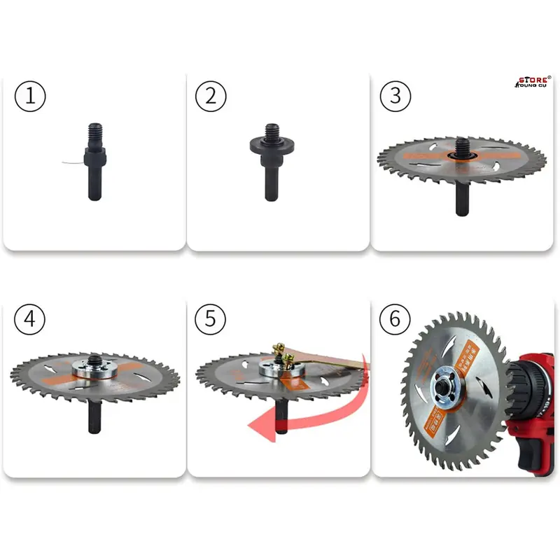Bộ chuyển đổi máy khoan thành Máy Mài, Máy Cắt, Tay mở máy mài 100mm,  Đầu Chuyển Gắn Máy Khoan Thành Máy Cưa Cắt Mài 6