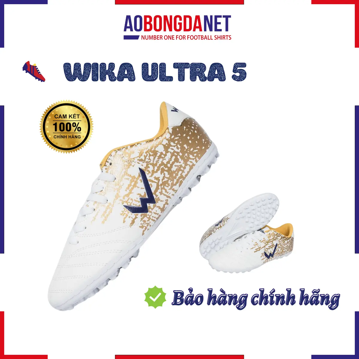 Giày Đá Banh Giày Đá Bóng Wika Ultra 5 Chính Hãng Chất Liệu Da Nhăn Cao Cấp Chống Thấm Nước Sneaker Sport Bóng Đá Phủi