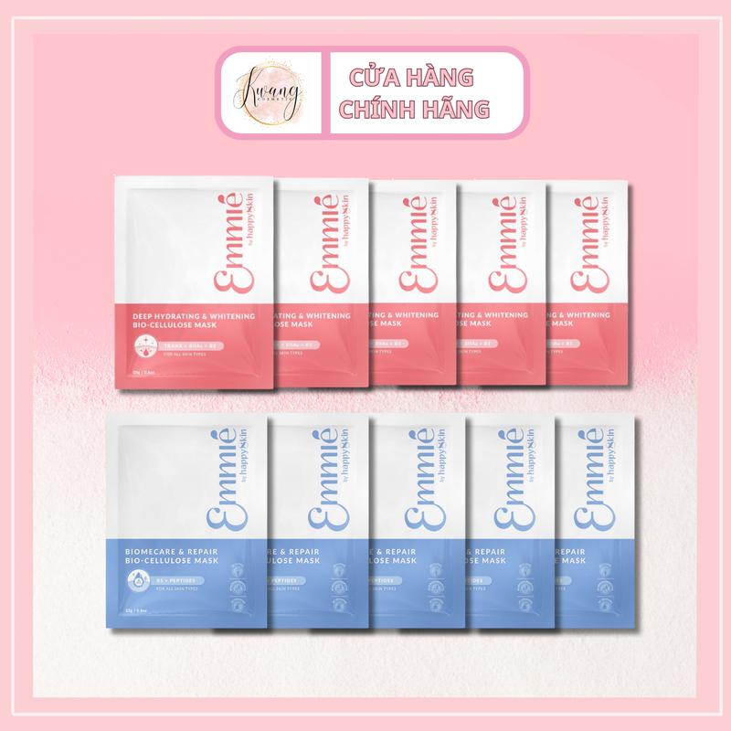 LIVE Hộp 10 Miếng Mặt nạ Dừa Biocell Emmie by Happskin Dưỡng Sáng Phục Hồi