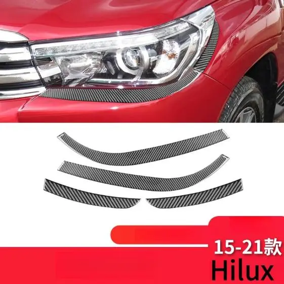 TOYOTA Hilux headlight decoration stickers Hilux headlight eyebrow carbon fiber decoration stickers