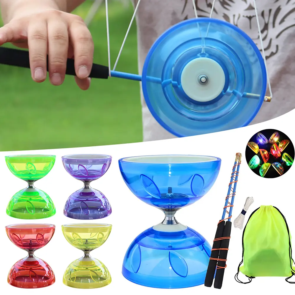 Sensory Training Equipment Leather Chinese Diabolo Soft Bowl Shape Diabolo Toy Thicken Luminous style Chinese Yo-yo Child