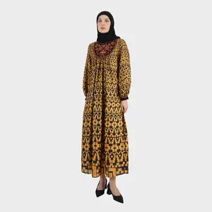 HIKMAT J7945 - Nexa Geometric Jalabiya Home Dress Muslimah Wanita